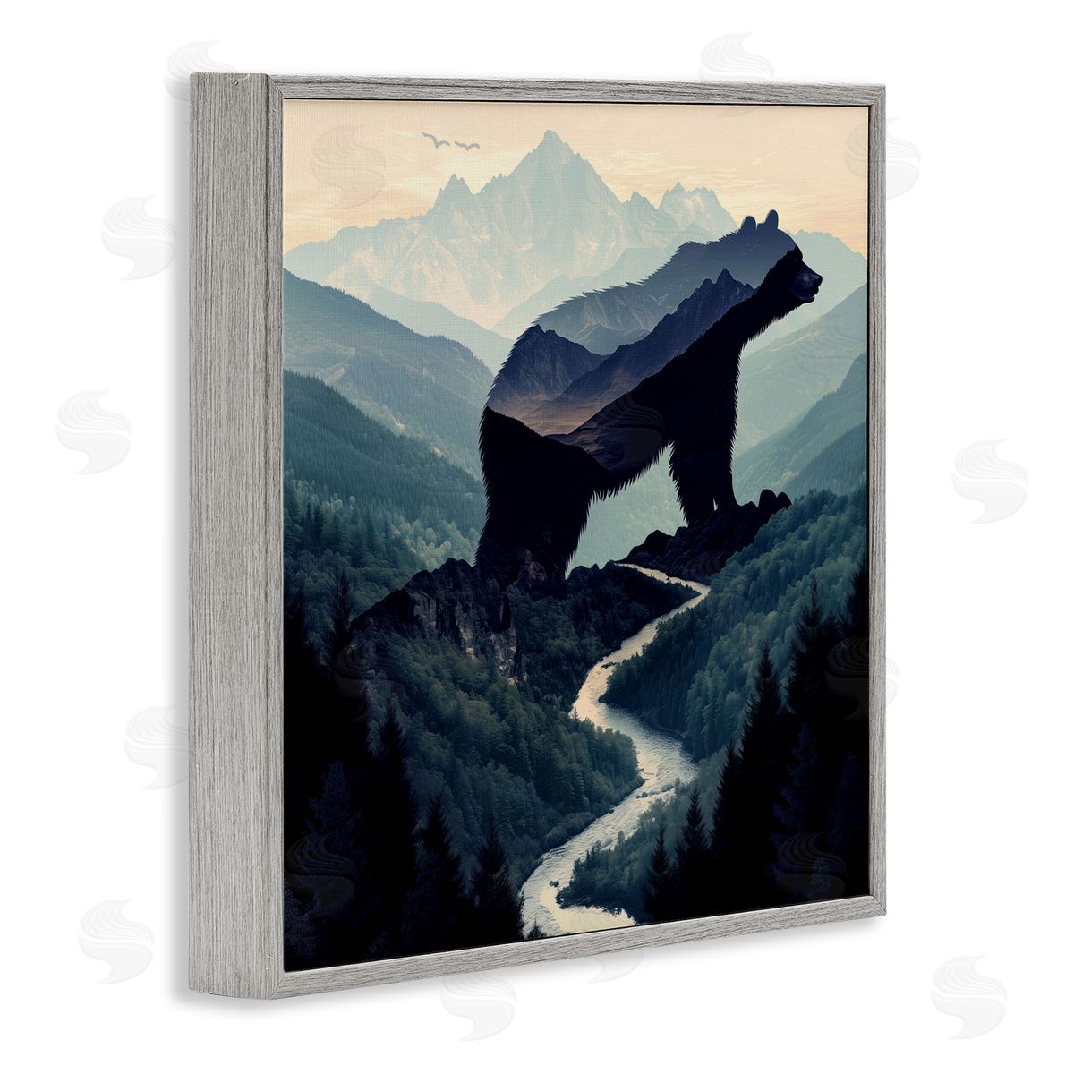 Jim Baldwin Bear Rock Silhouette Canvas Wall Art Print