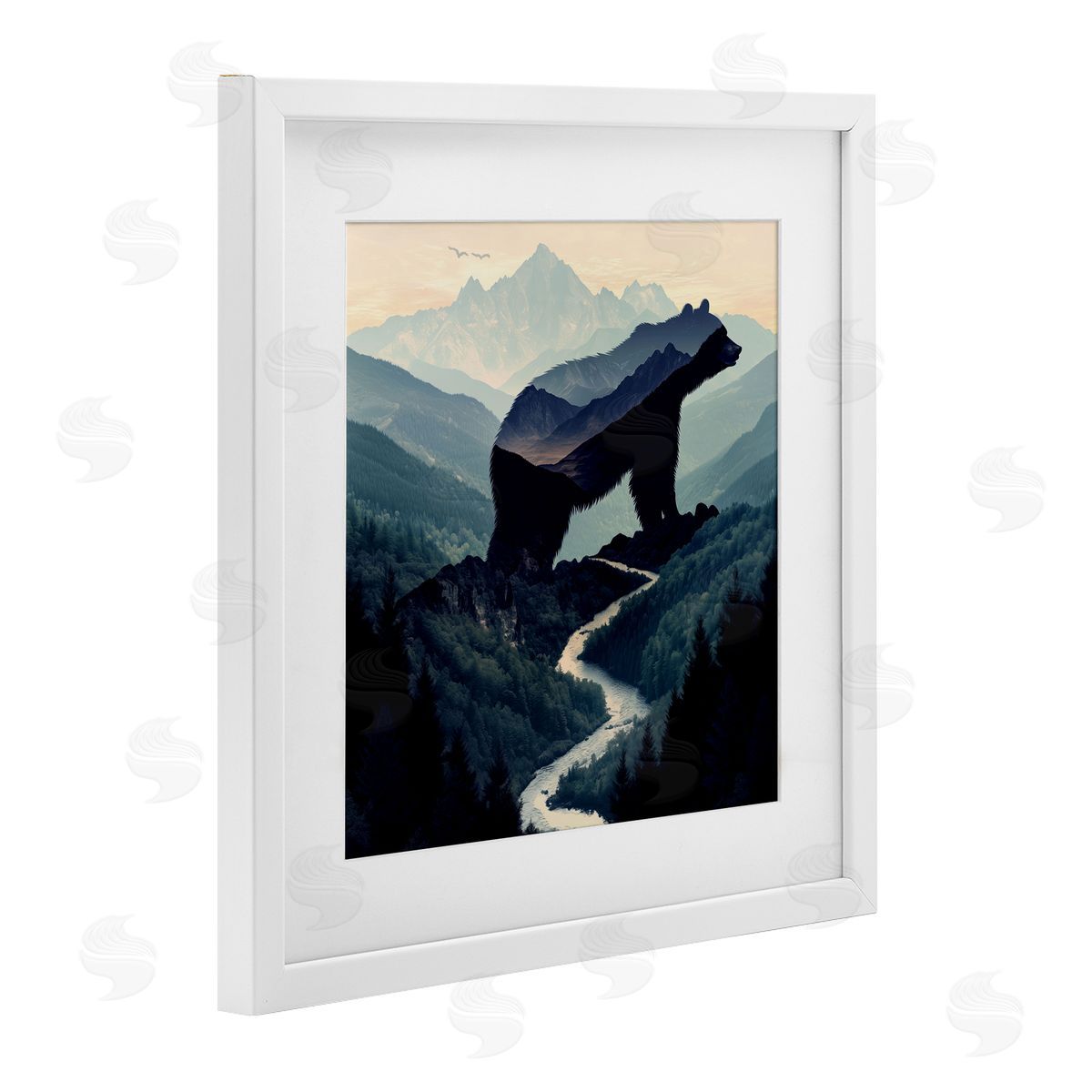Jim Baldwin Bear Rock Silhouette Canvas Wall Art Print