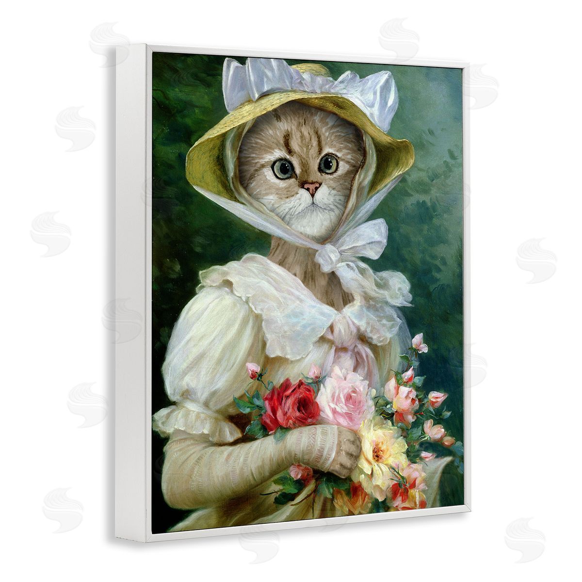 Brett Blumenthal Antique Portrait Cat Humor Canvas Wall Art Print