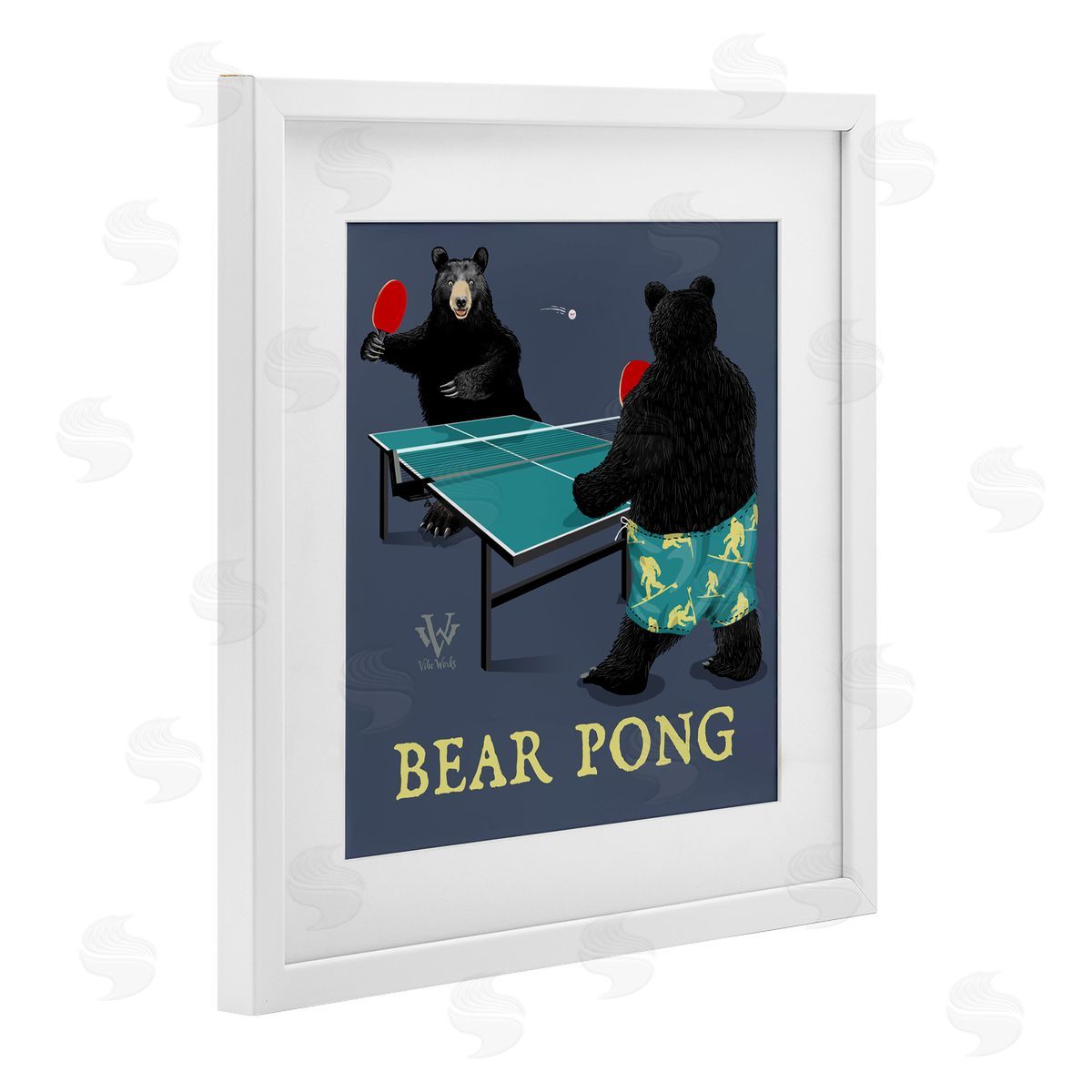 Jim Baldwin Bear Pong Animal Humor Canvas Wall Art Print