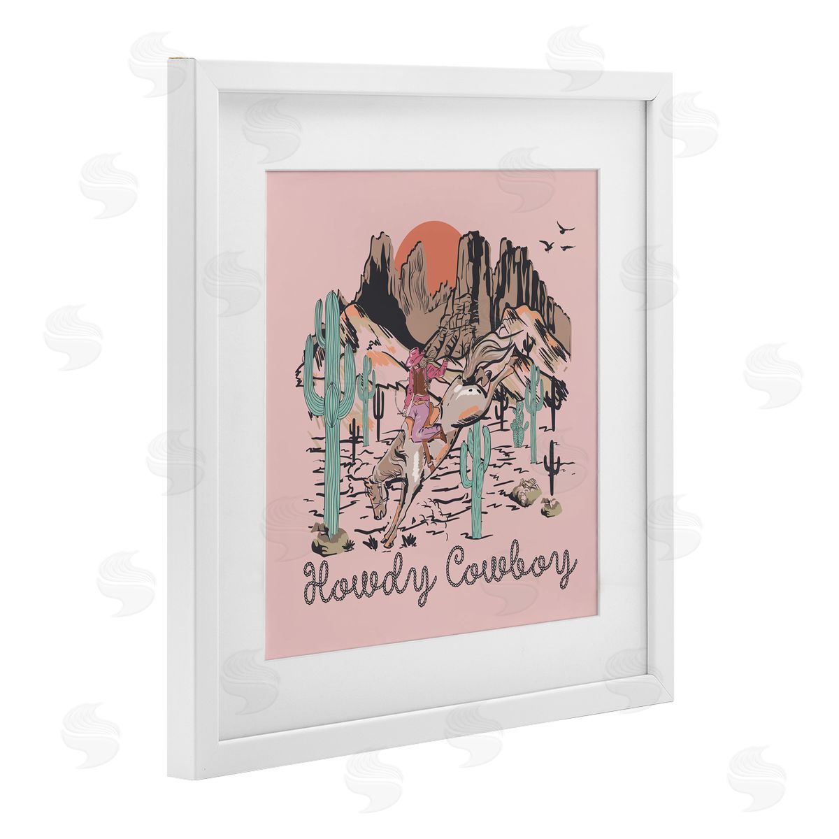Jedco Brands, Inc. Howdy Cowboy Pink Canyon Canvas Wall Art Print