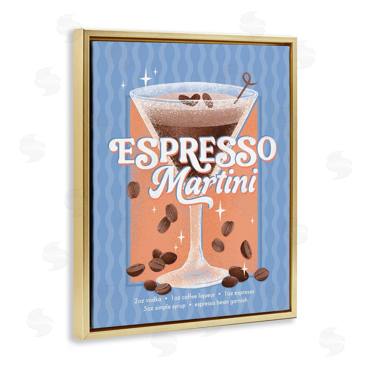 Courtney Morgenstern Retro Espresso Martini & Recipe Canvas Wall Art Print
