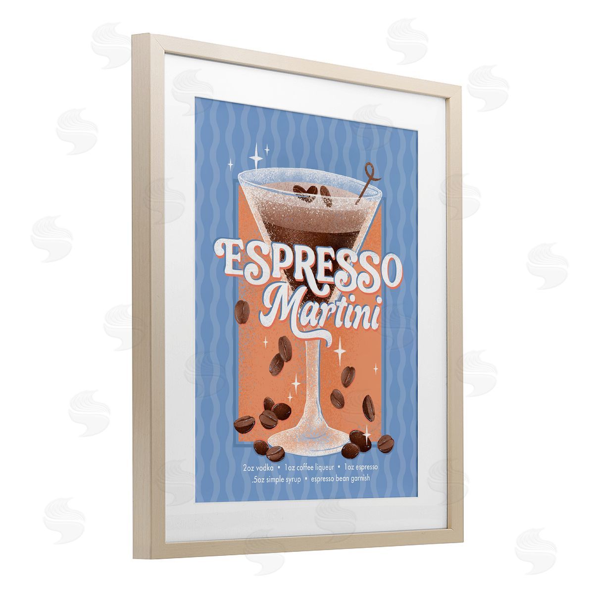 Courtney Morgenstern Retro Espresso Martini & Recipe Canvas Wall Art Print