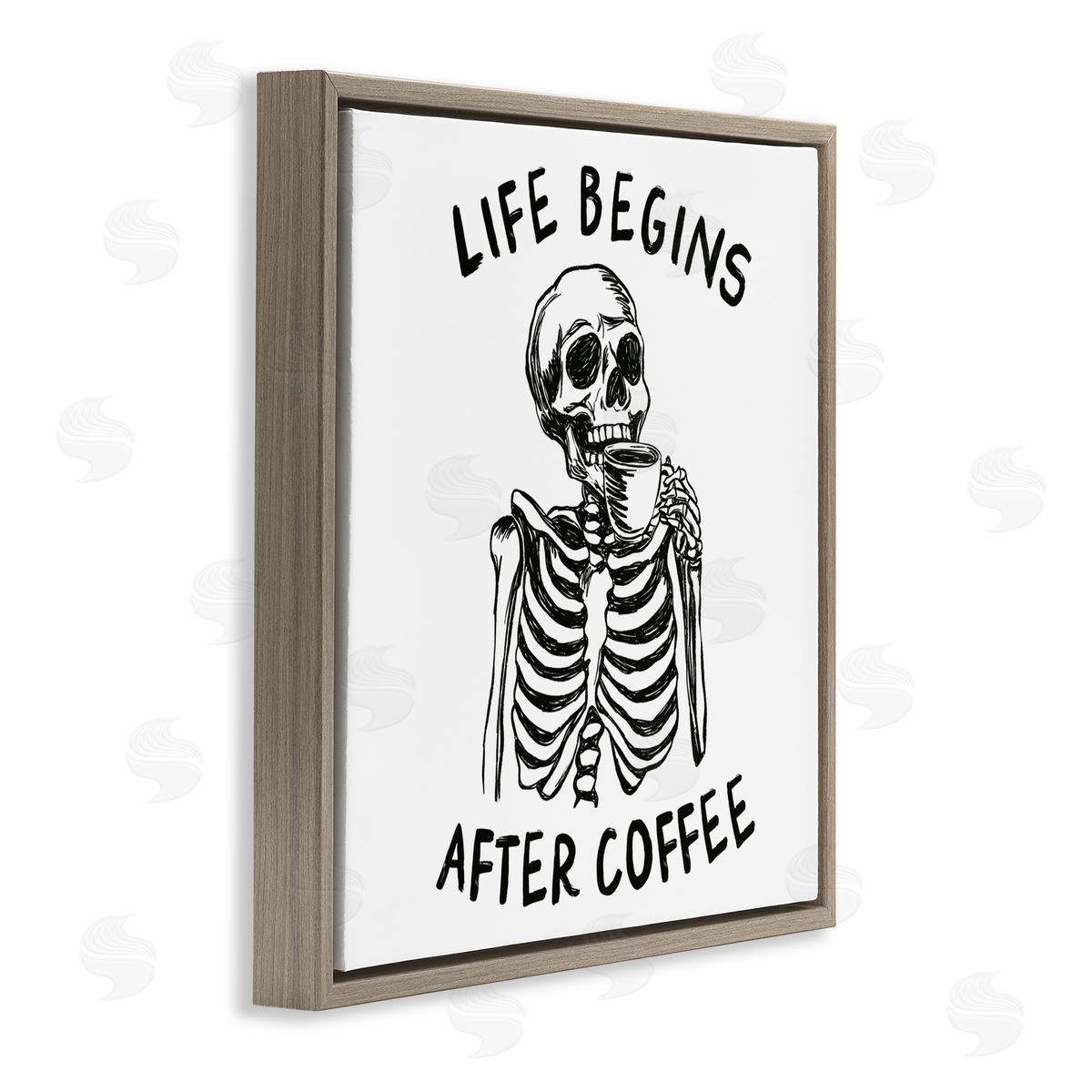 JJ Design House LLC Life Begins After Coffee Canvas Wall Art Print