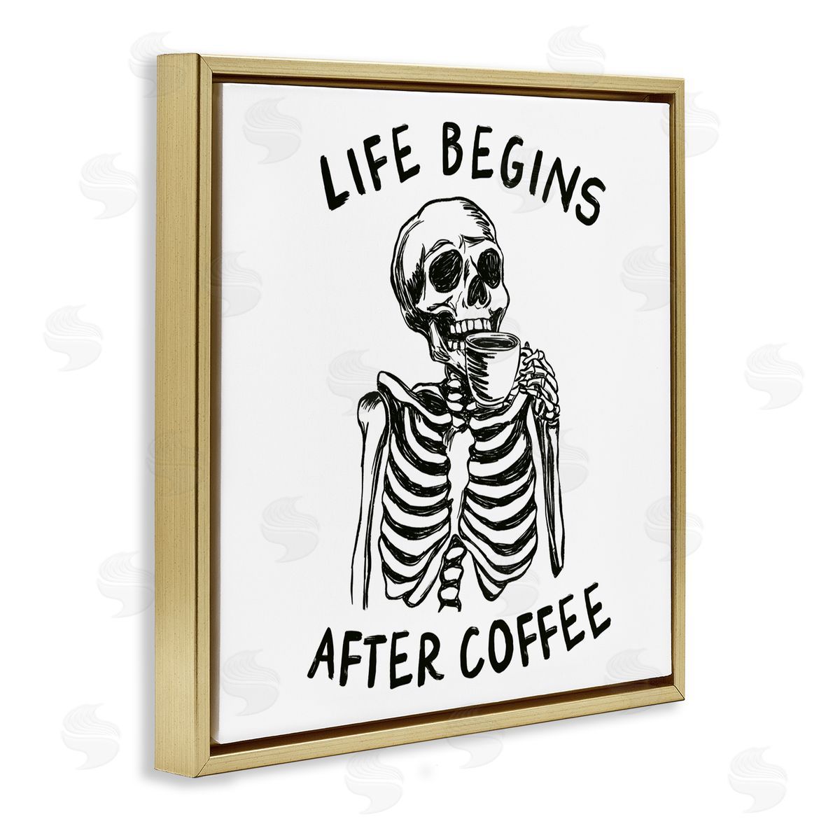 JJ Design House LLC Life Begins After Coffee Canvas Wall Art Print