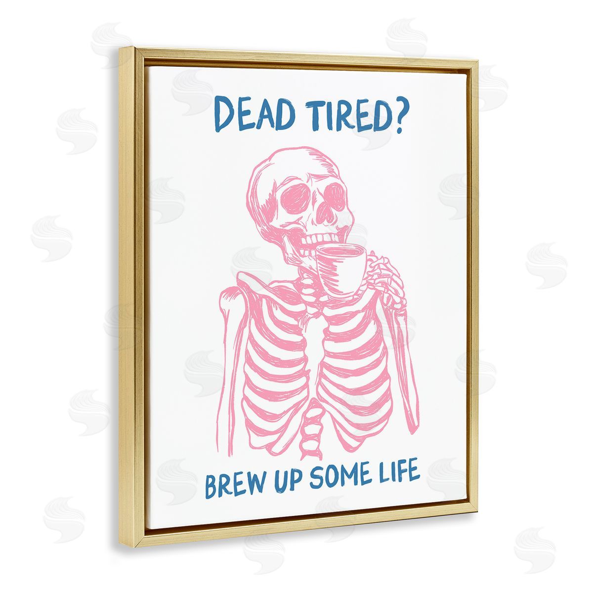 JJ Design House LLC Brew Up Life Skeleton Canvas Wall Art Print