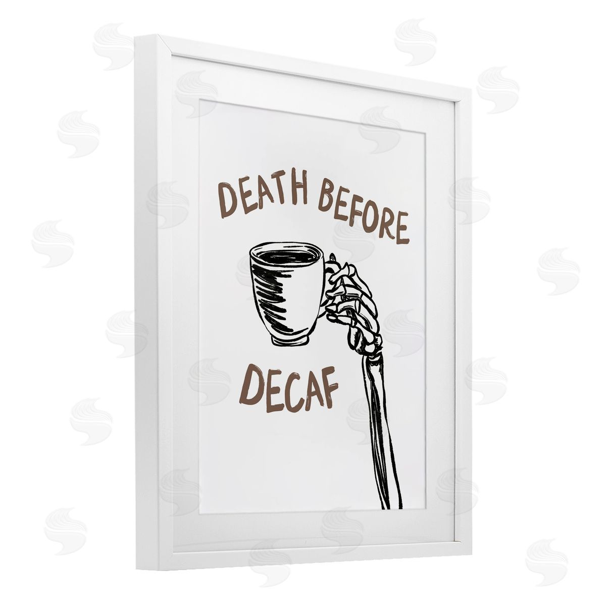 JJ Design House LLC Death Before Decaf Skeleton Canvas Wall Art Print