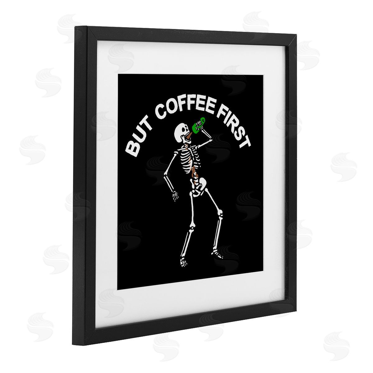 Jedco Brands, Inc. But Coffee First Skeleton Canvas Wall Art Print