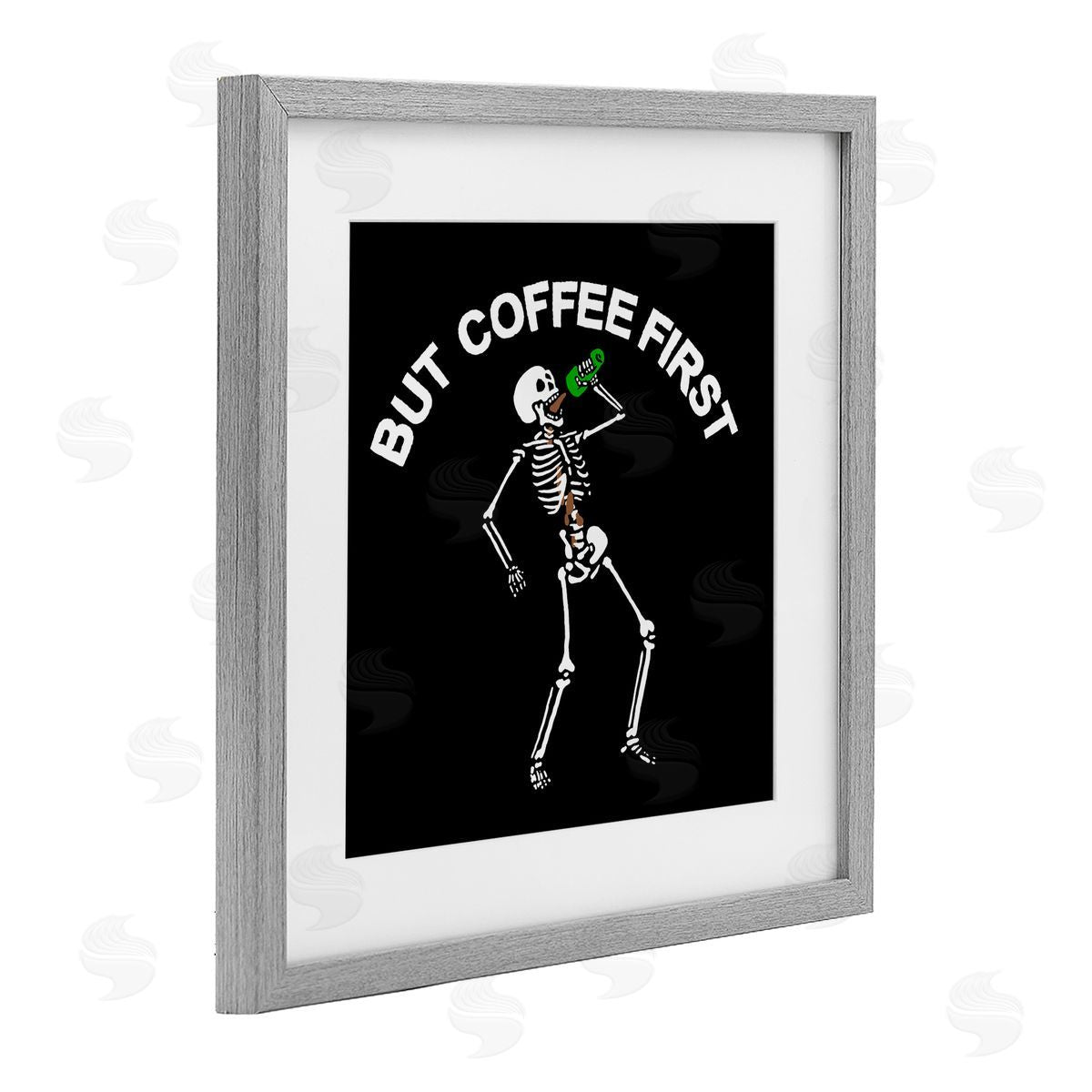 Jedco Brands, Inc. But Coffee First Skeleton Canvas Wall Art Print
