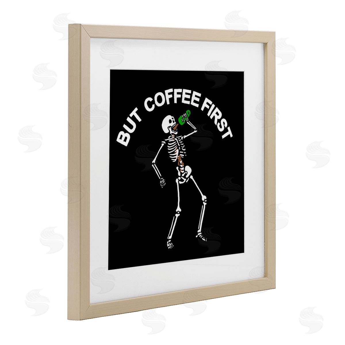 Jedco Brands, Inc. But Coffee First Skeleton Canvas Wall Art Print