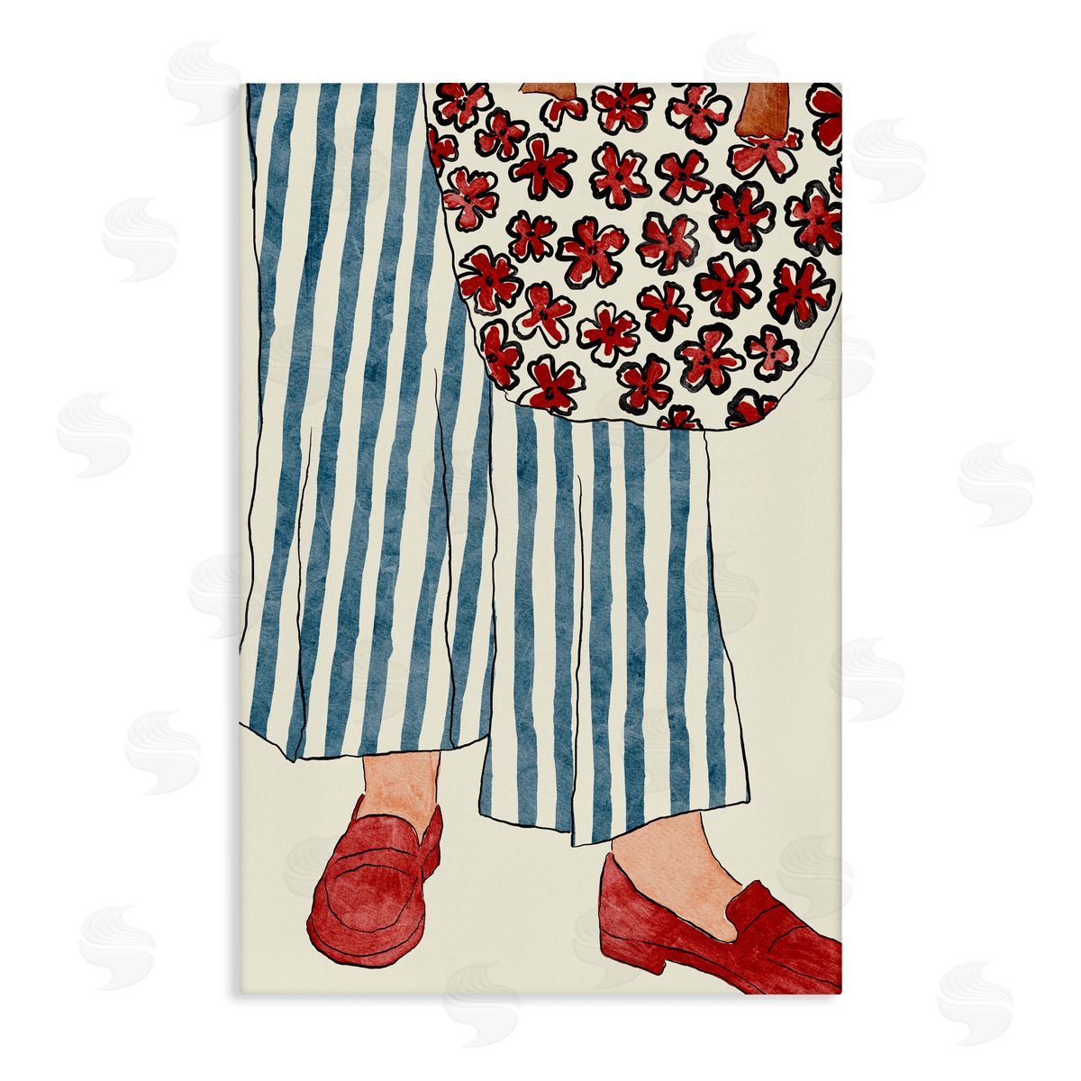 JJ Design House LLC Striped Minimal Fashion Canvas Wall Art Print