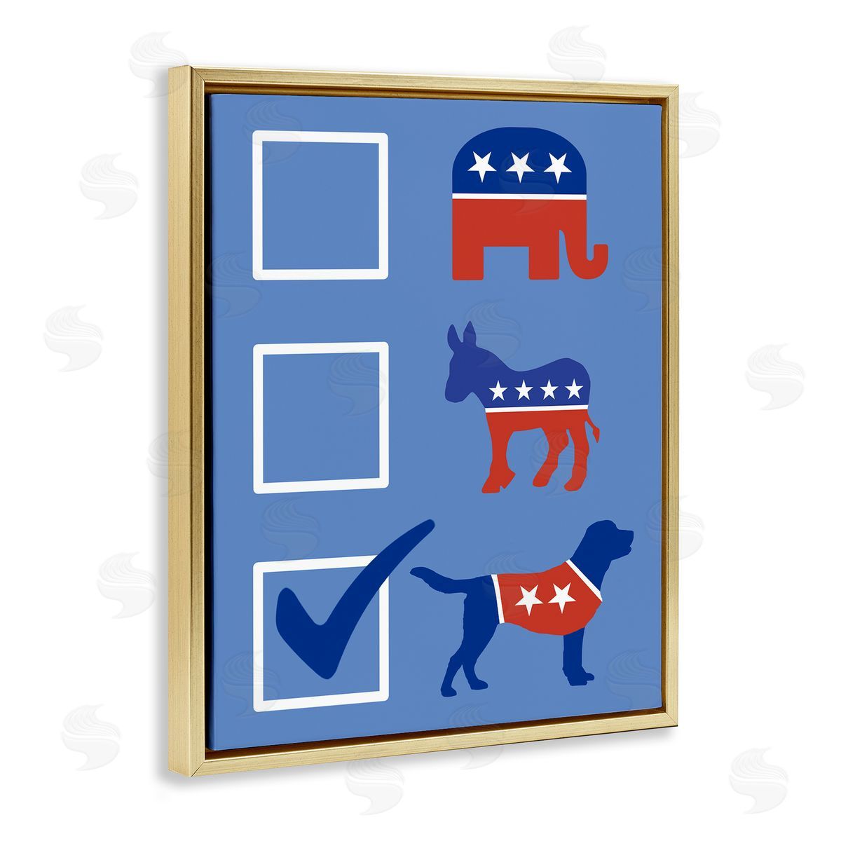 Jedco Brands, Inc. Patriotic Dog Voting Election Canvas Wall Art Print