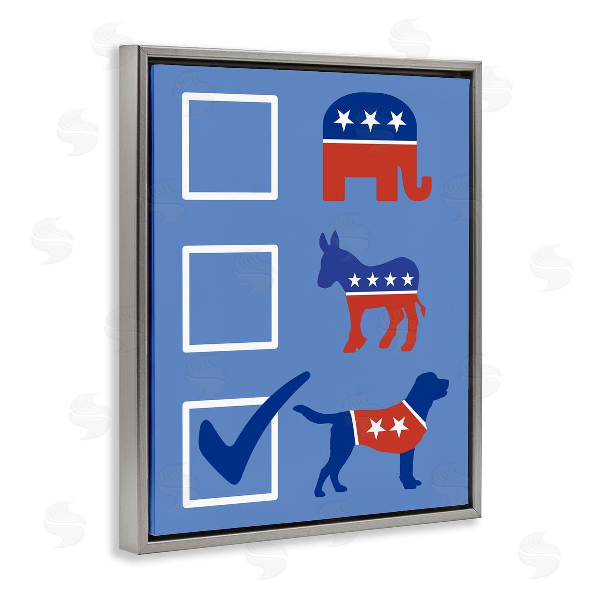 Jedco Brands, Inc. Patriotic Dog Voting Election Canvas Wall Art Print
