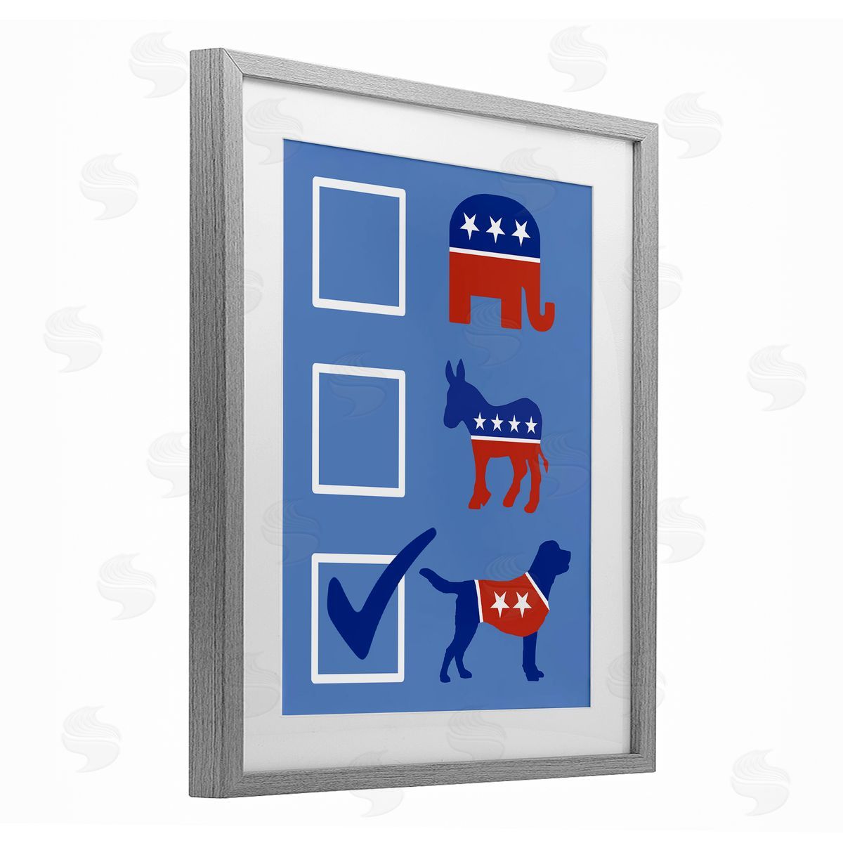Jedco Brands, Inc. Patriotic Dog Voting Election Canvas Wall Art Print