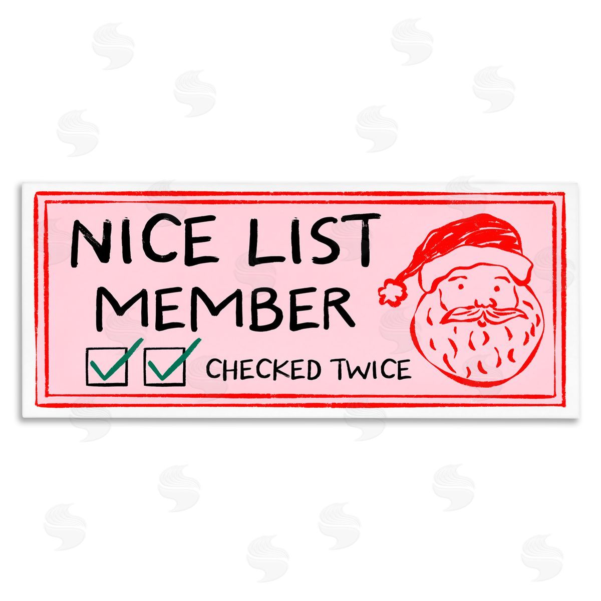 JJ Design House LLC Nice List Santa Ticket Canvas Wall Art Print