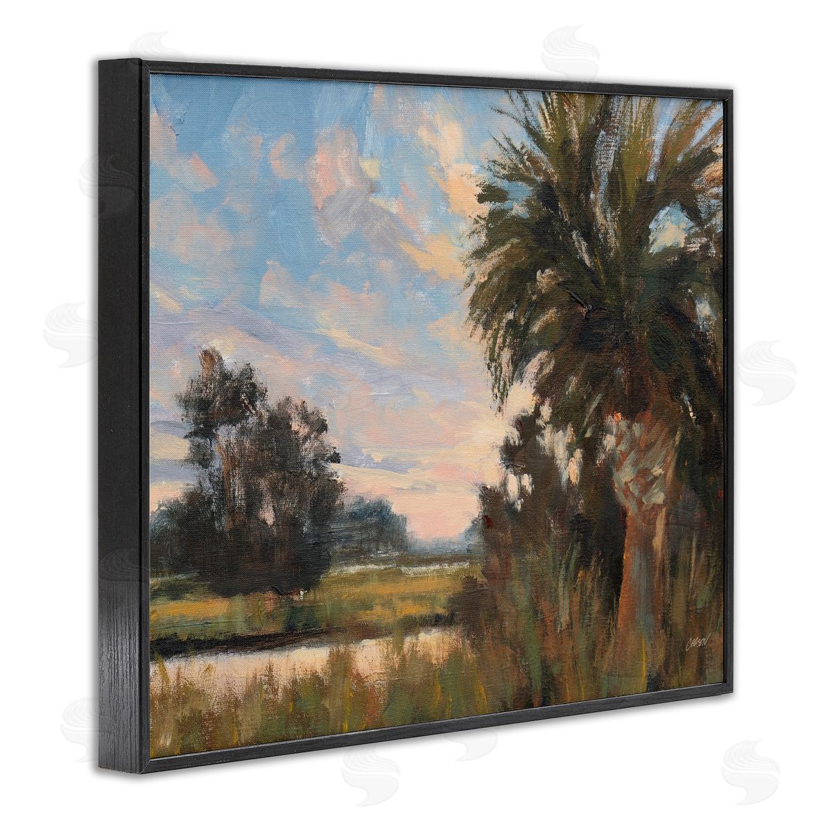 Carson Overstreet Palmetto Sunset Landscape Black Framed Giclee Art Print