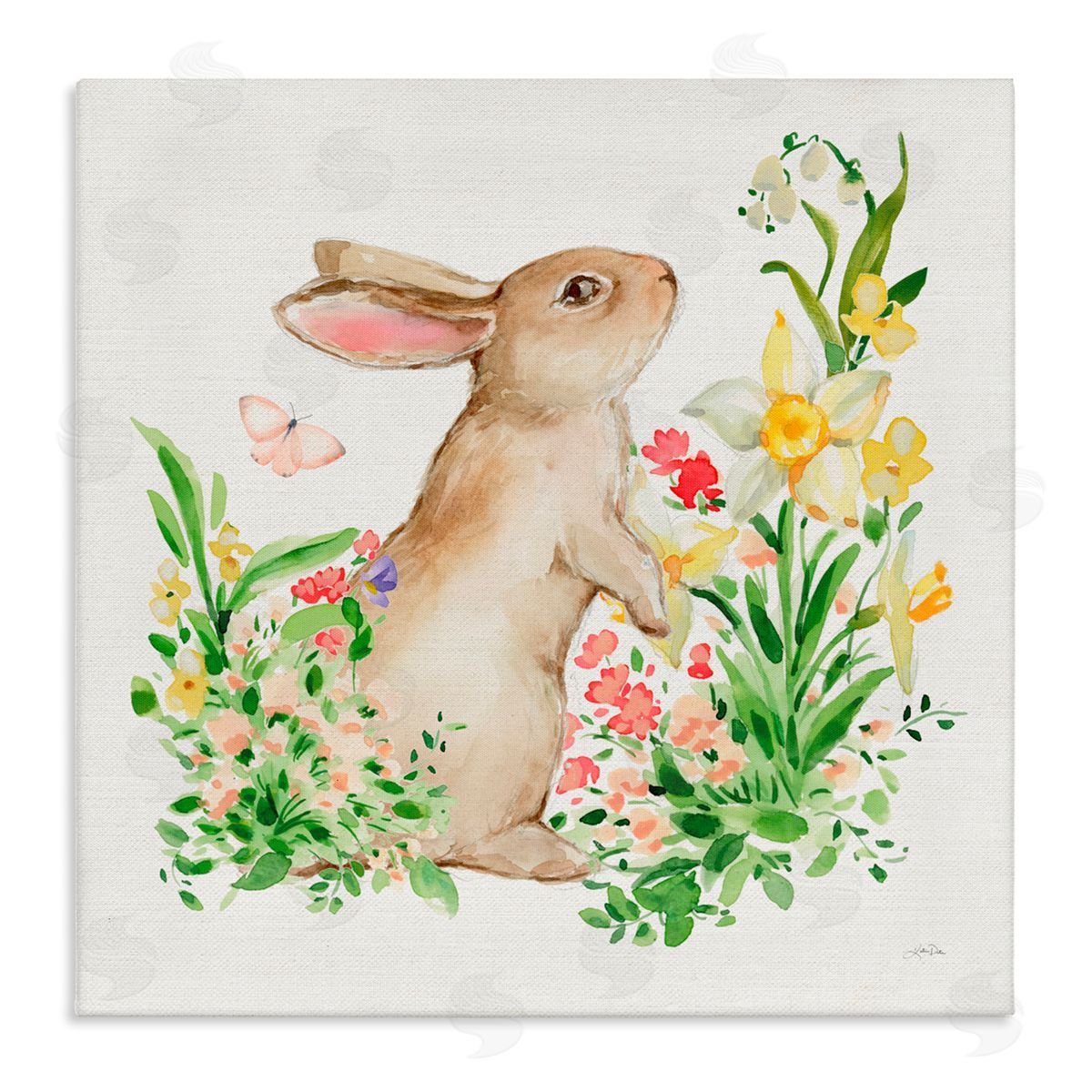 Katrina Pete Spring Celebration Rabbit Canvas Wall Art Print