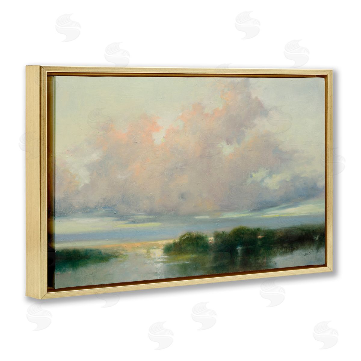 Julia Purinton Clouds And Currents View Gold Floating Frame Canvas Art Print