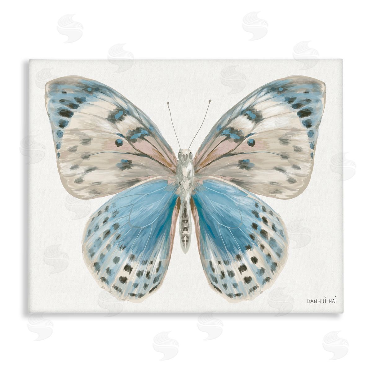 Danhui Nai Blue & White Butterfly Canvas Wall Art Print
