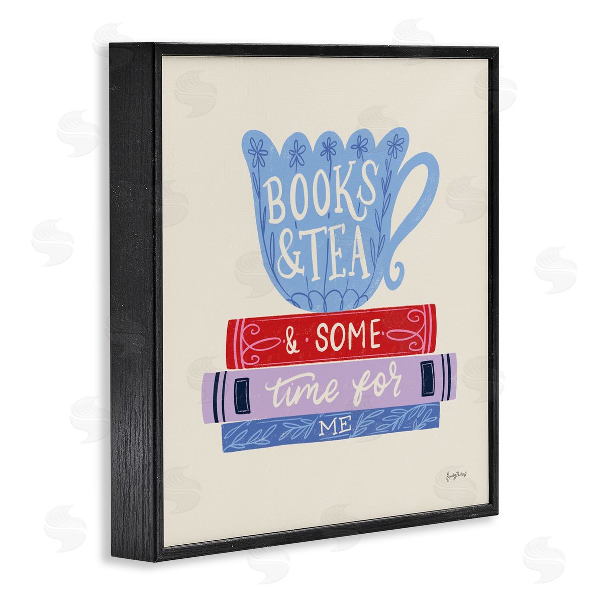 Becky Thorns Books Tea Time For Me Black Framed Giclee Art Print