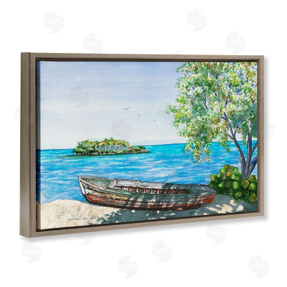 Christine Reichow Stories It Could Tell Brown Floating Frame Canvas Art Print