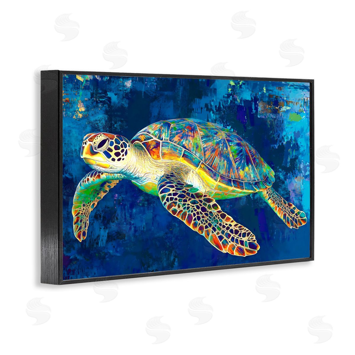 LSR Design Studio Sea Turtle in Prismatic Colors Black Framed Giclee Art Print