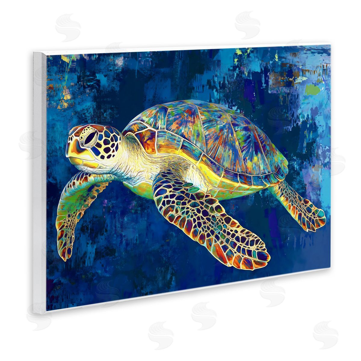 LSR Design Studio Sea Turtle in Prismatic Colors Wall Plaque Art Print