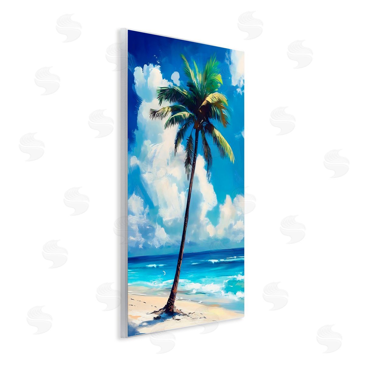 LSR Design Studio Single Coastal Palm in Summer Wall Plaque Art Print