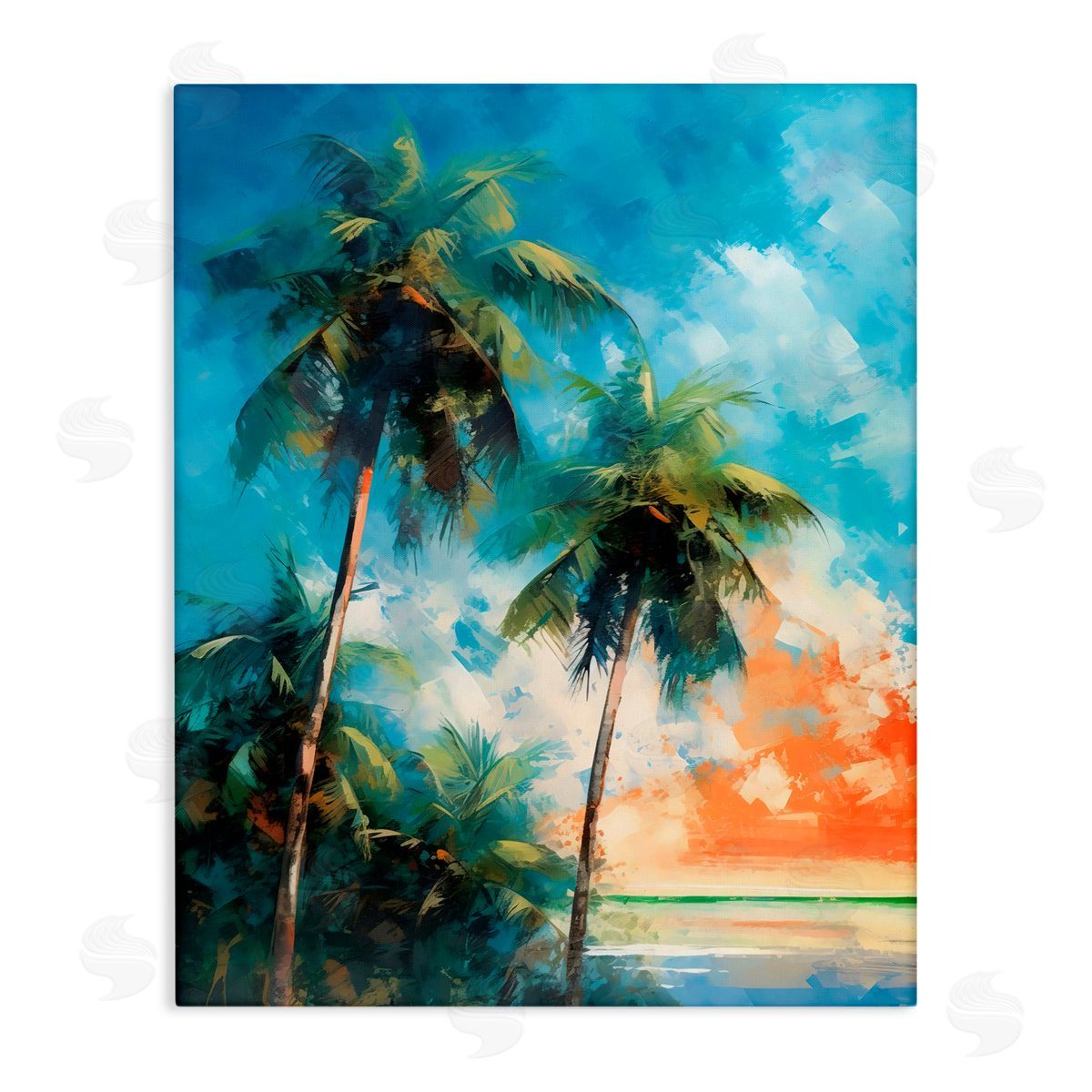 LSR Design Studio Brushed Palms at Sunset Canvas Wall Art Print