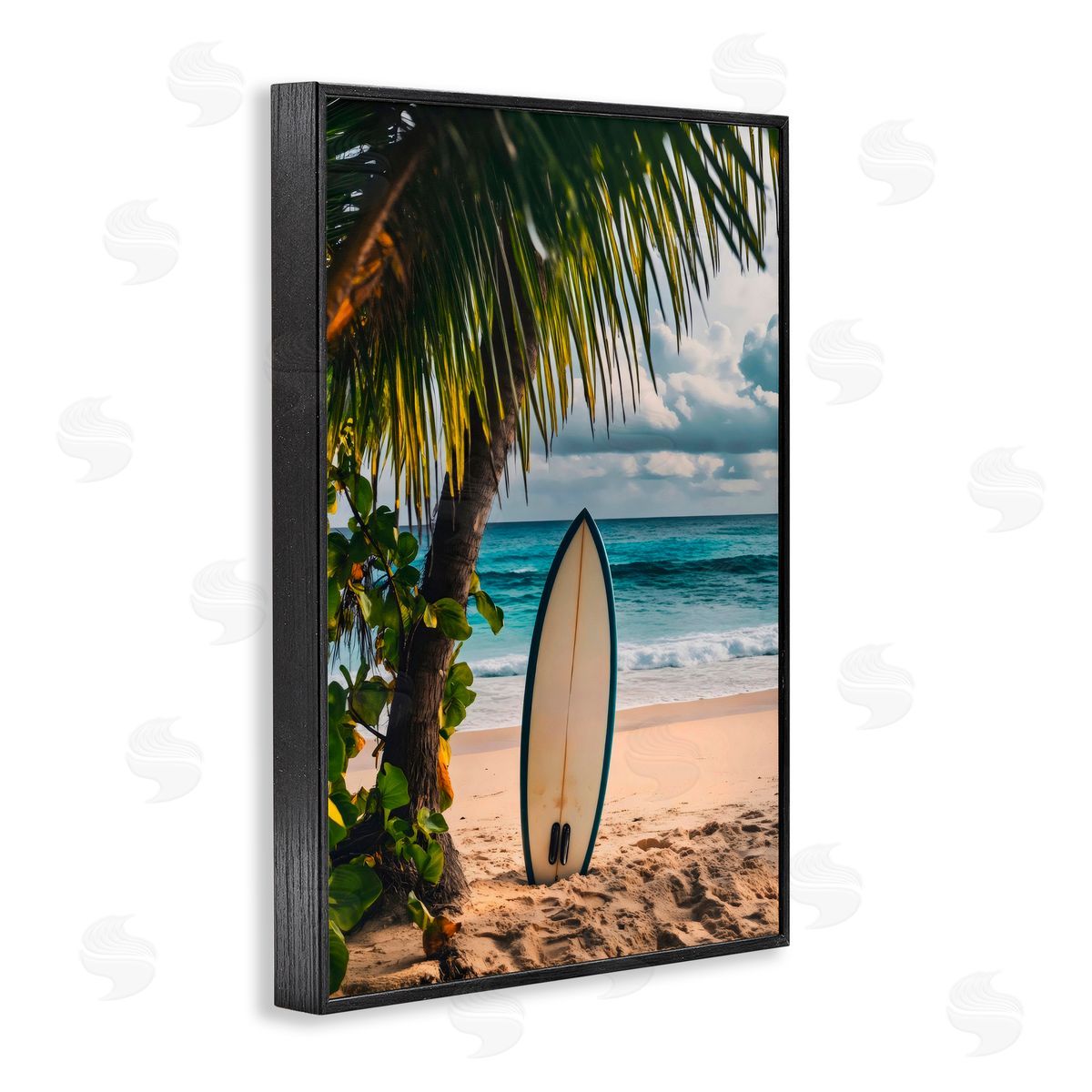 LSR Design Studio Seaside Surf Adventure Black Framed Giclee Art Print