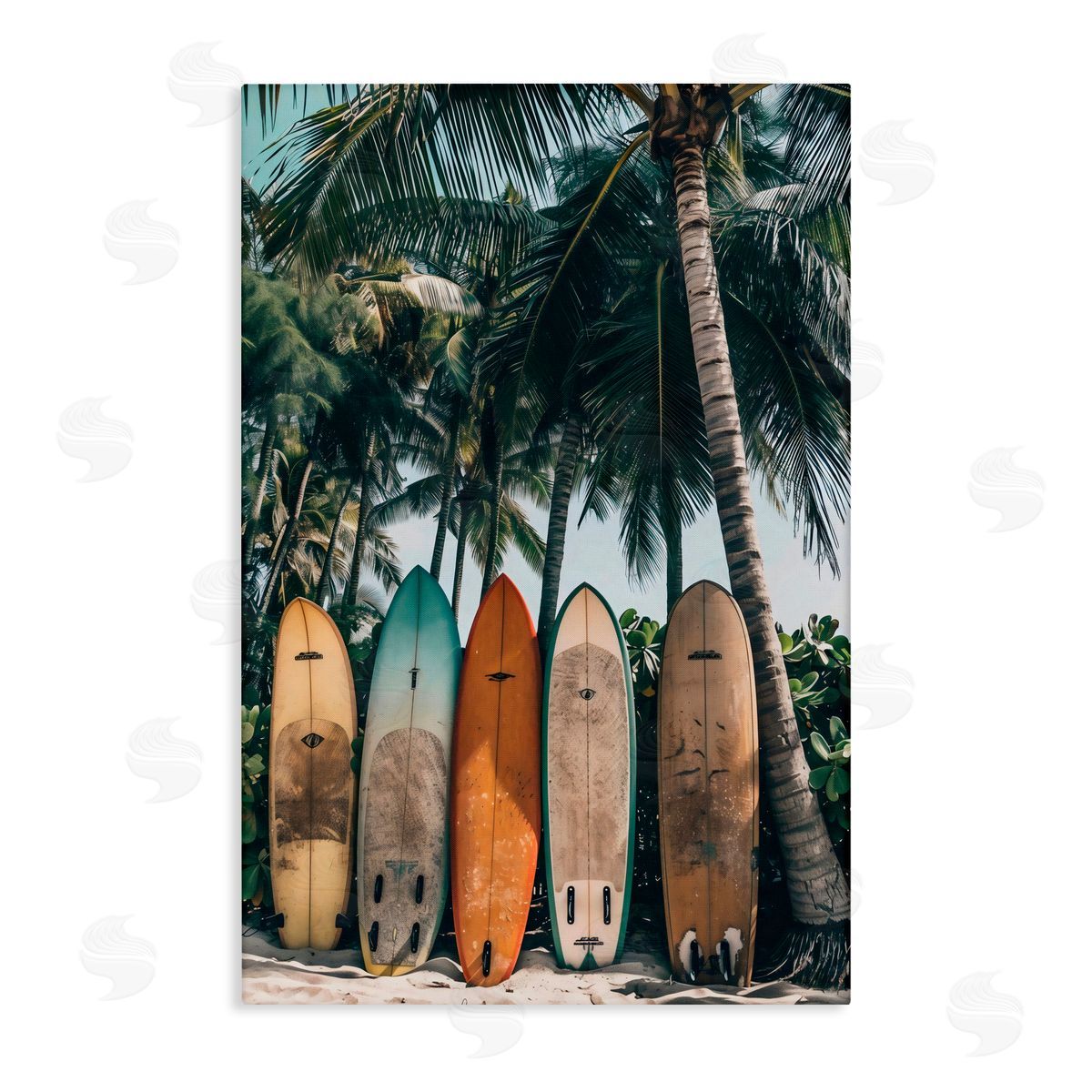 LSR Design Studio Vintage Surfboard Lineup Canvas Wall Art Print