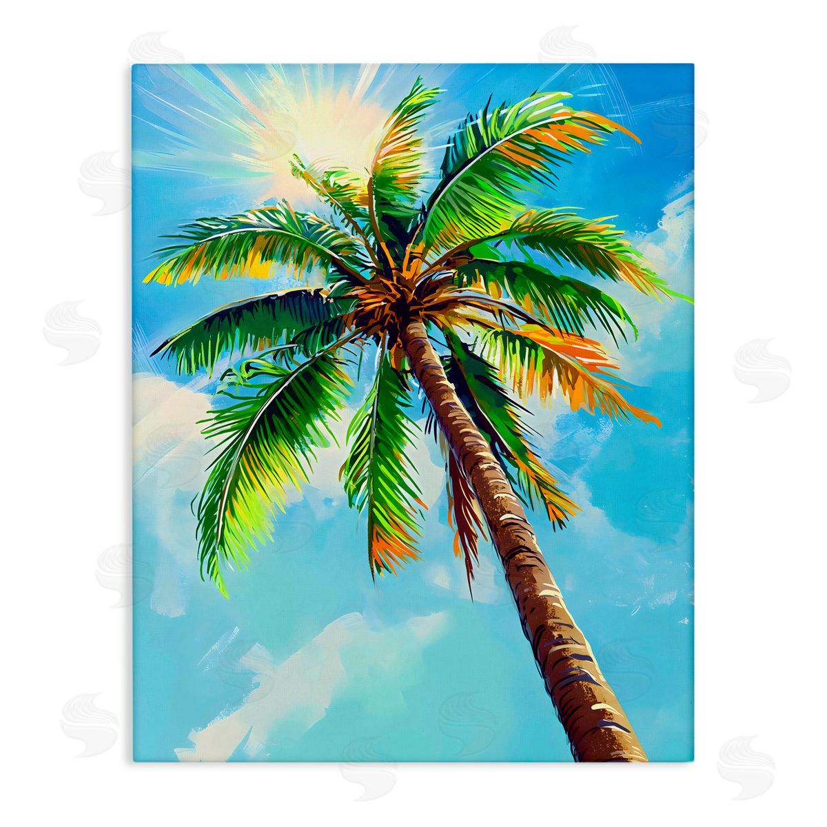 LSR Design Studio Sunlight Through Palms Canvas Wall Art Print