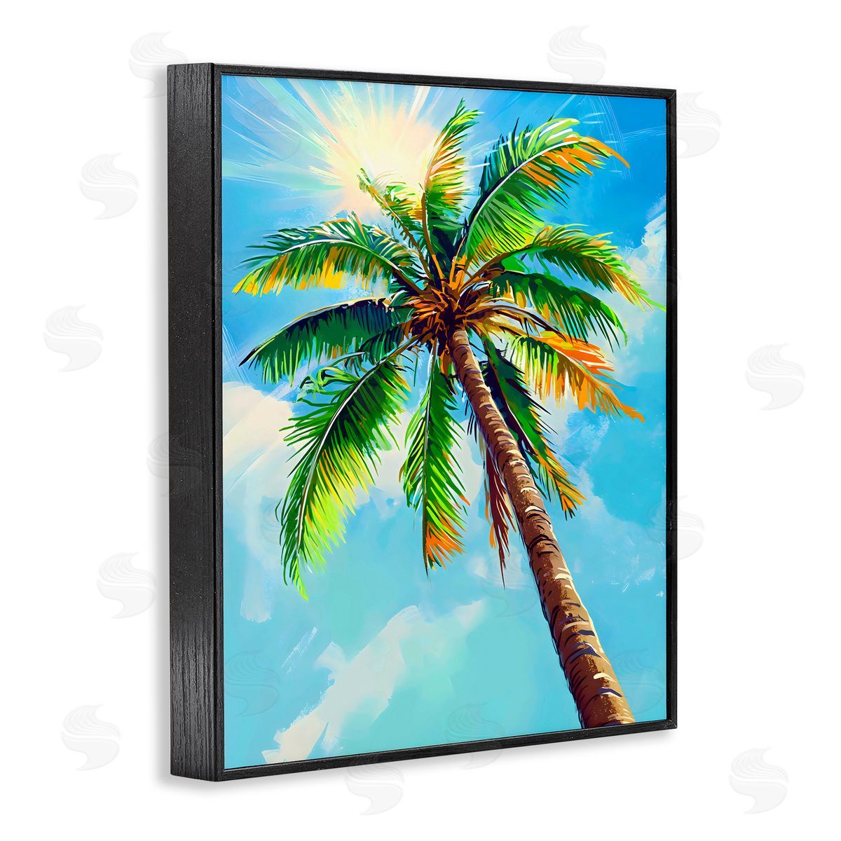 LSR Design Studio Sunlight Through Palms Black Framed Giclee Art Print