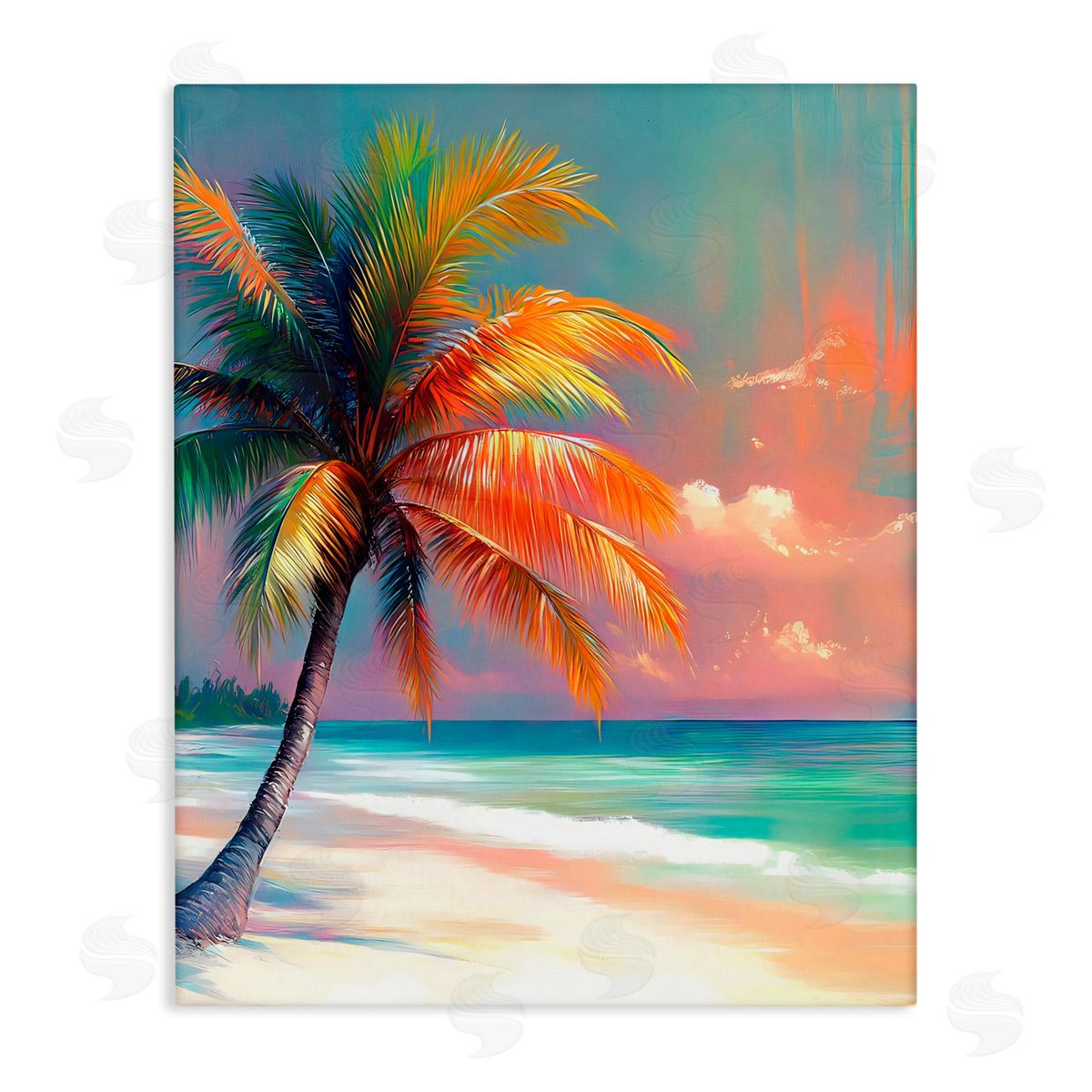 LSR Design Studio Sunset Kissed Palm Tree Canvas Wall Art Print