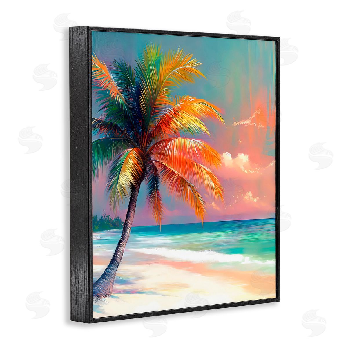 LSR Design Studio Sunset Kissed Palm Tree Black Framed Giclee Art Print