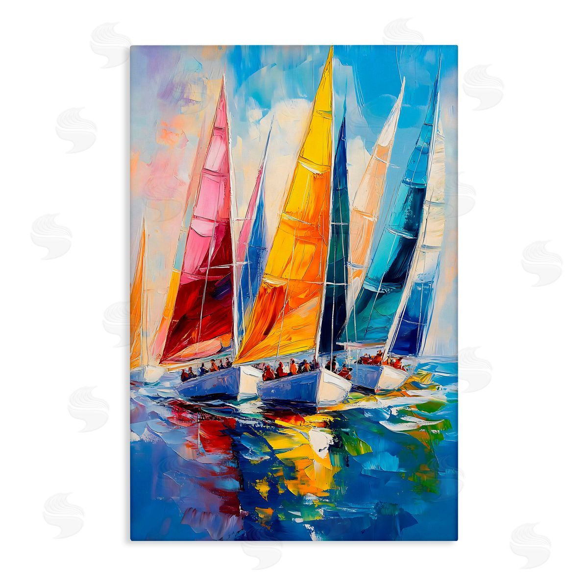 LSR Design Studio Colorful Sails Regatta Canvas Wall Art Print