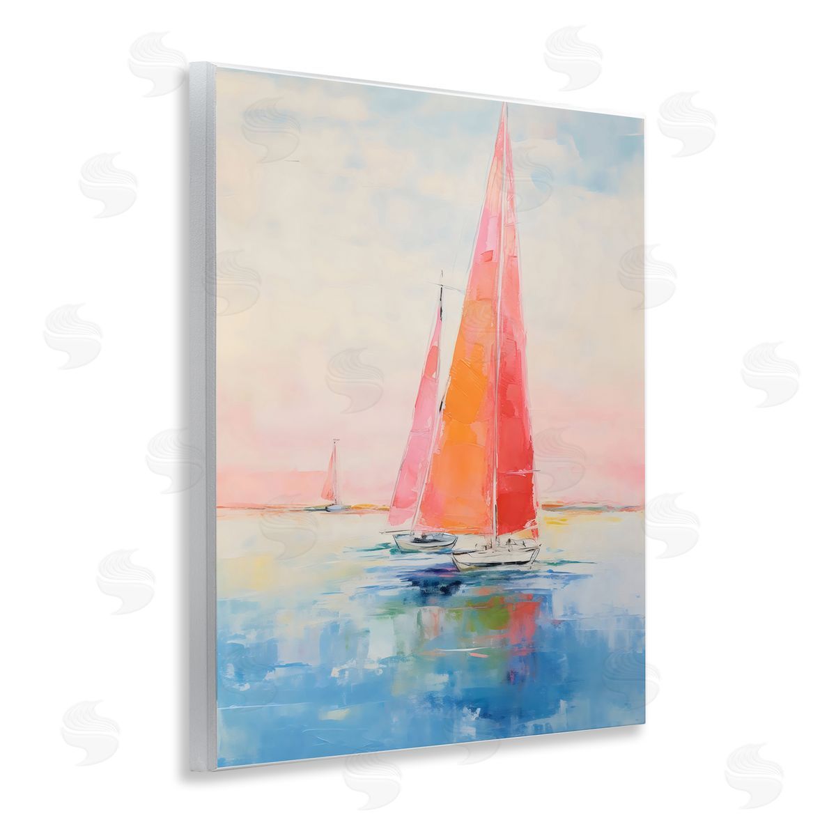 LSR Design Studio Peachy Sails Impression Wall Plaque Art Print