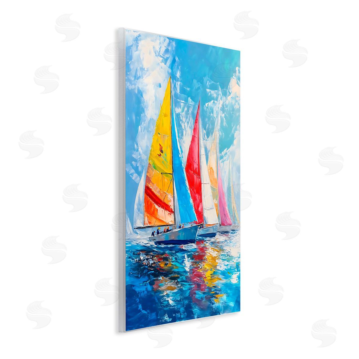 LSR Design Studio Fleet of Colorful Sails Wall Plaque Art Print