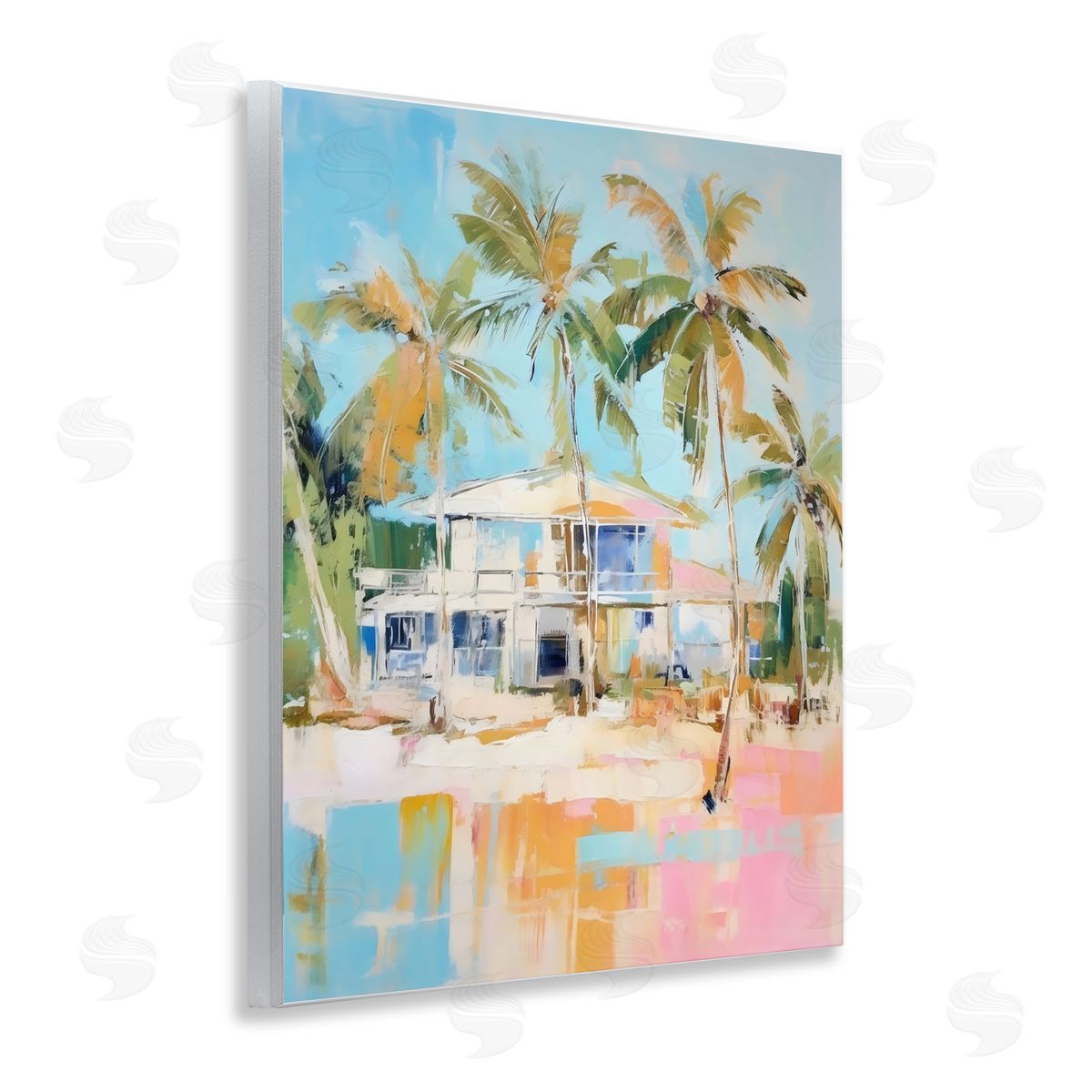 LSR Design Studio Abstract Tropical Bungalow Wall Plaque Art Print