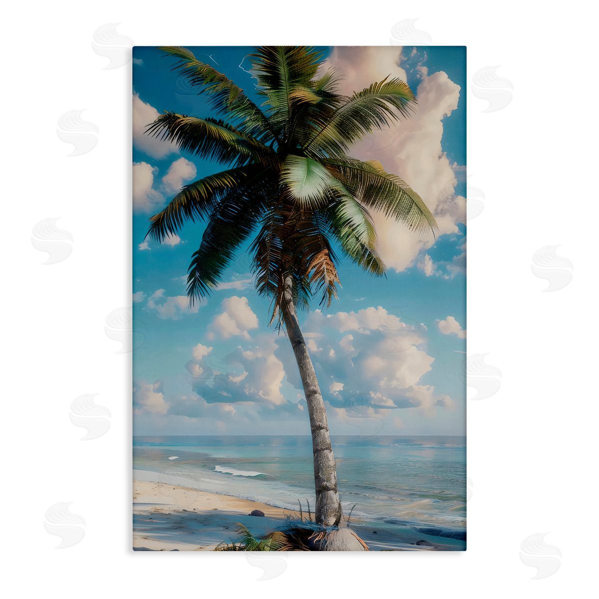 LSR Design Studio Green Palm Relaxation Canvas Wall Art Print