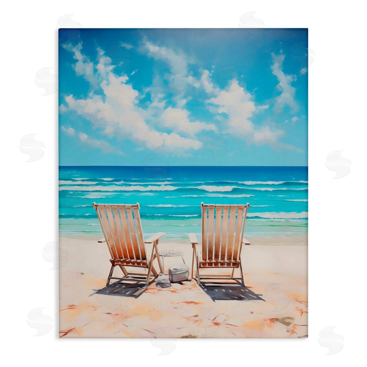 LSR Design Studio Adirondack Beach Chairs View Canvas Wall Art Print