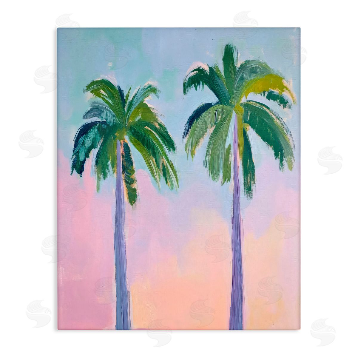 LSR Design Studio Pastel Skies And Palms Canvas Wall Art Print