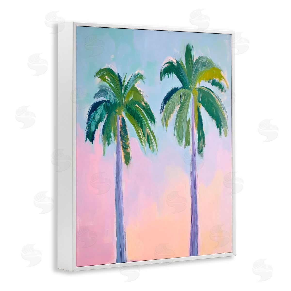 LSR Design Studio Pastel Skies And Palms White Frame Giclee Art Print