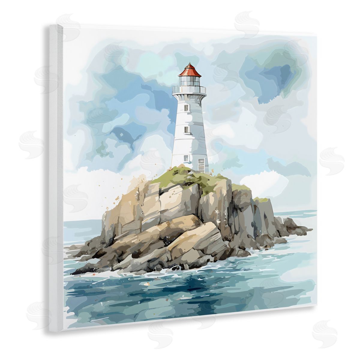 LSR Design Studio Red Roof Lighthouse Wall Plaque Art Print