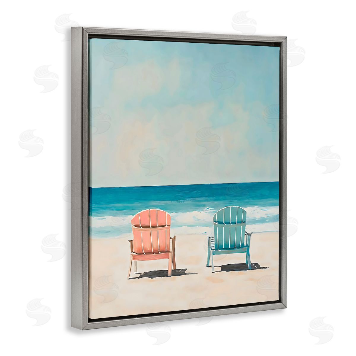 LSR Design Studio His And Hers Relaxation Gray Floating Frame Canvas Art Print