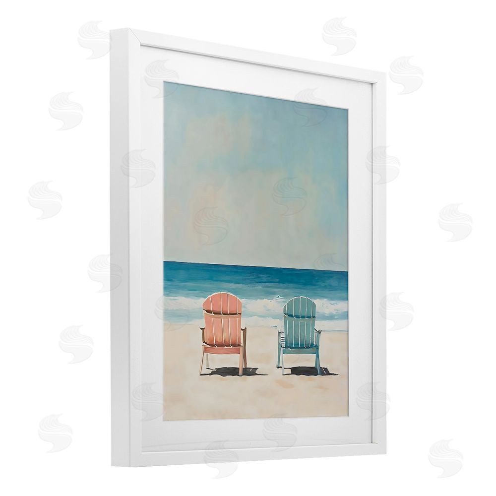 LSR Design Studio His And Hers Relaxation White Framed Print Under Glass Art
