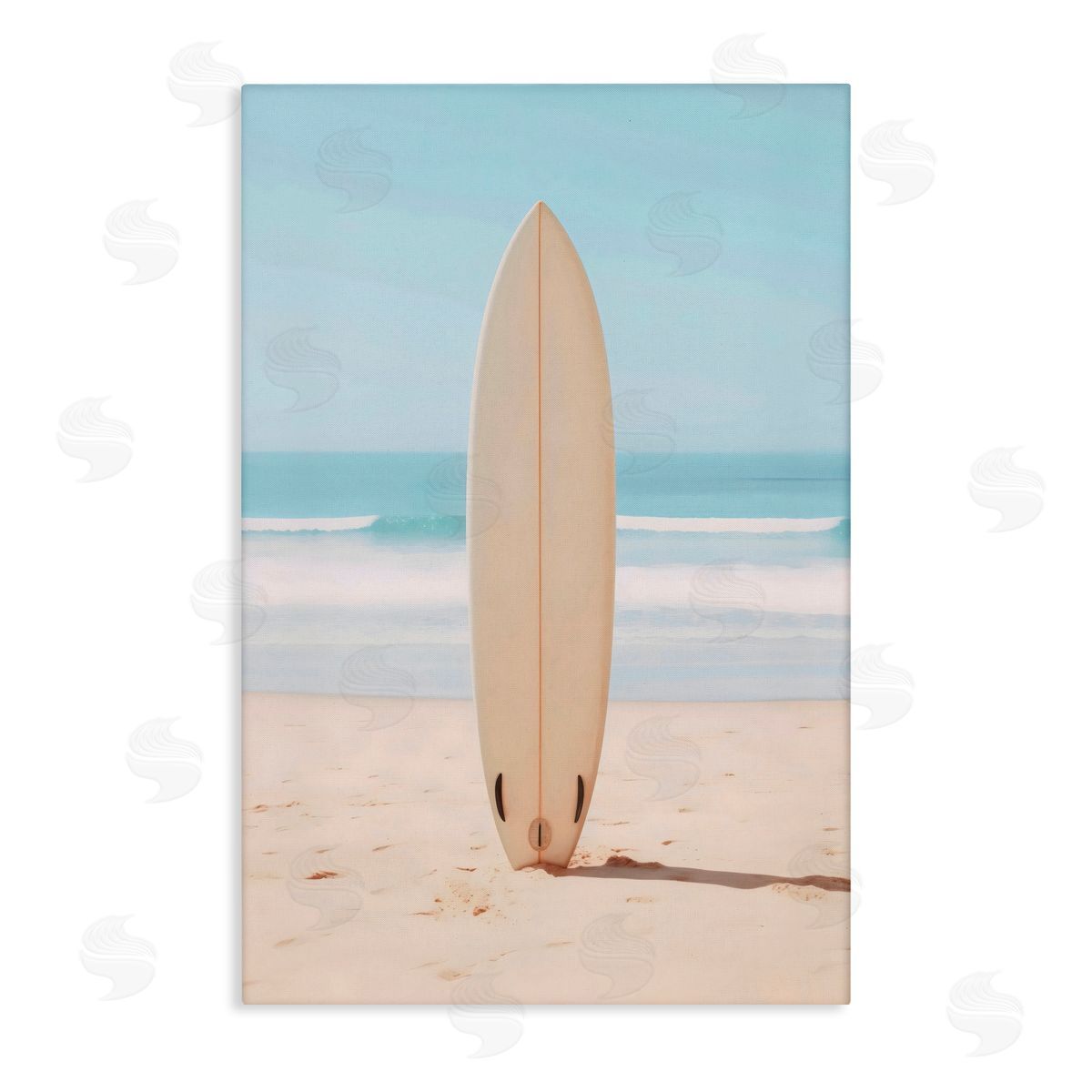 LSR Design Studio Neutral Centered Surfboard Canvas Wall Art Print