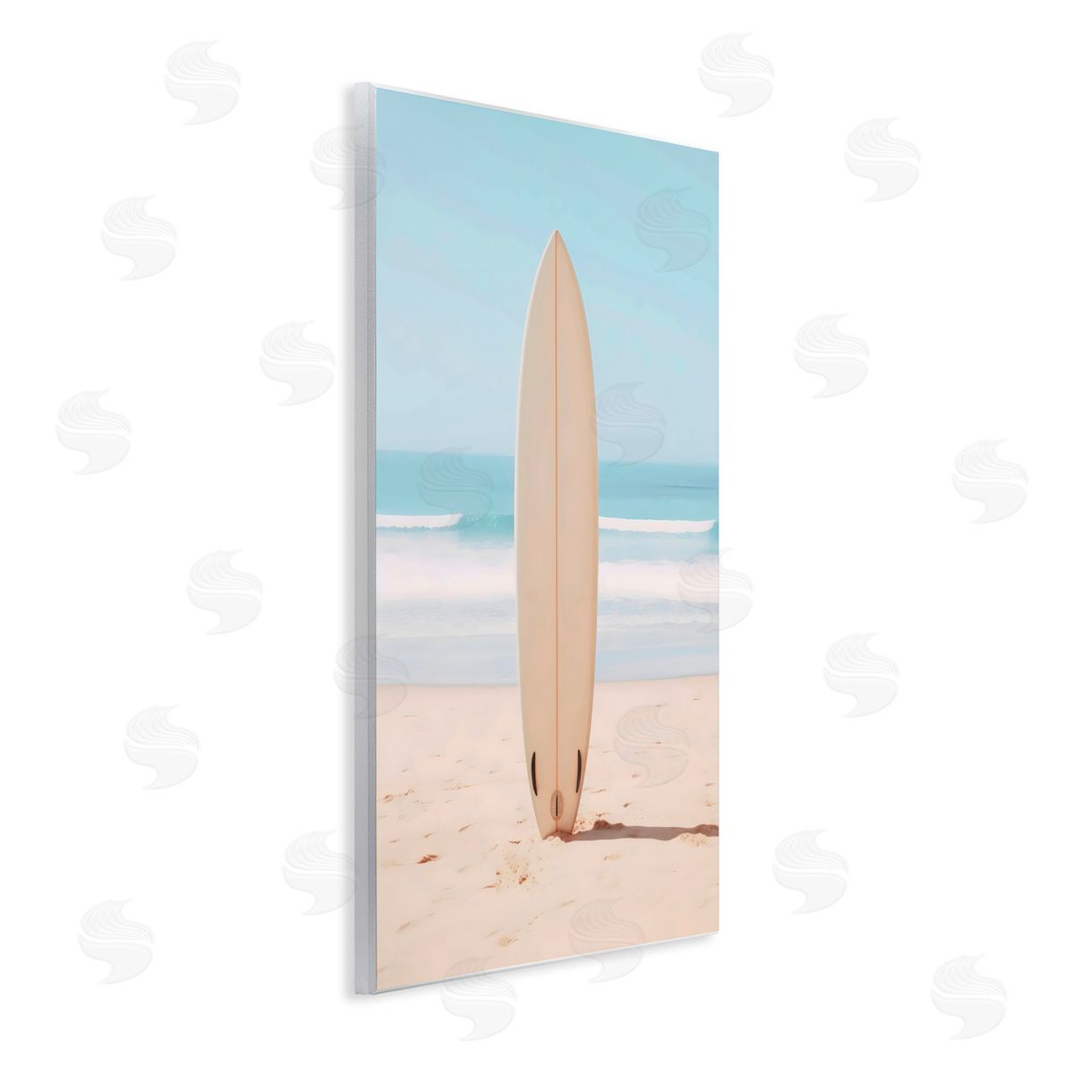 LSR Design Studio Neutral Centered Surfboard Wall Plaque Art Print