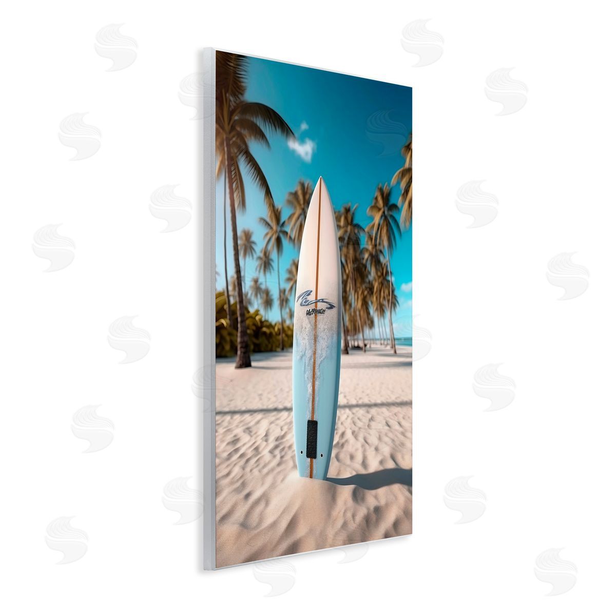 LSR Design Studio Standing Surfboard Coastal Blur Wall Plaque Art Print