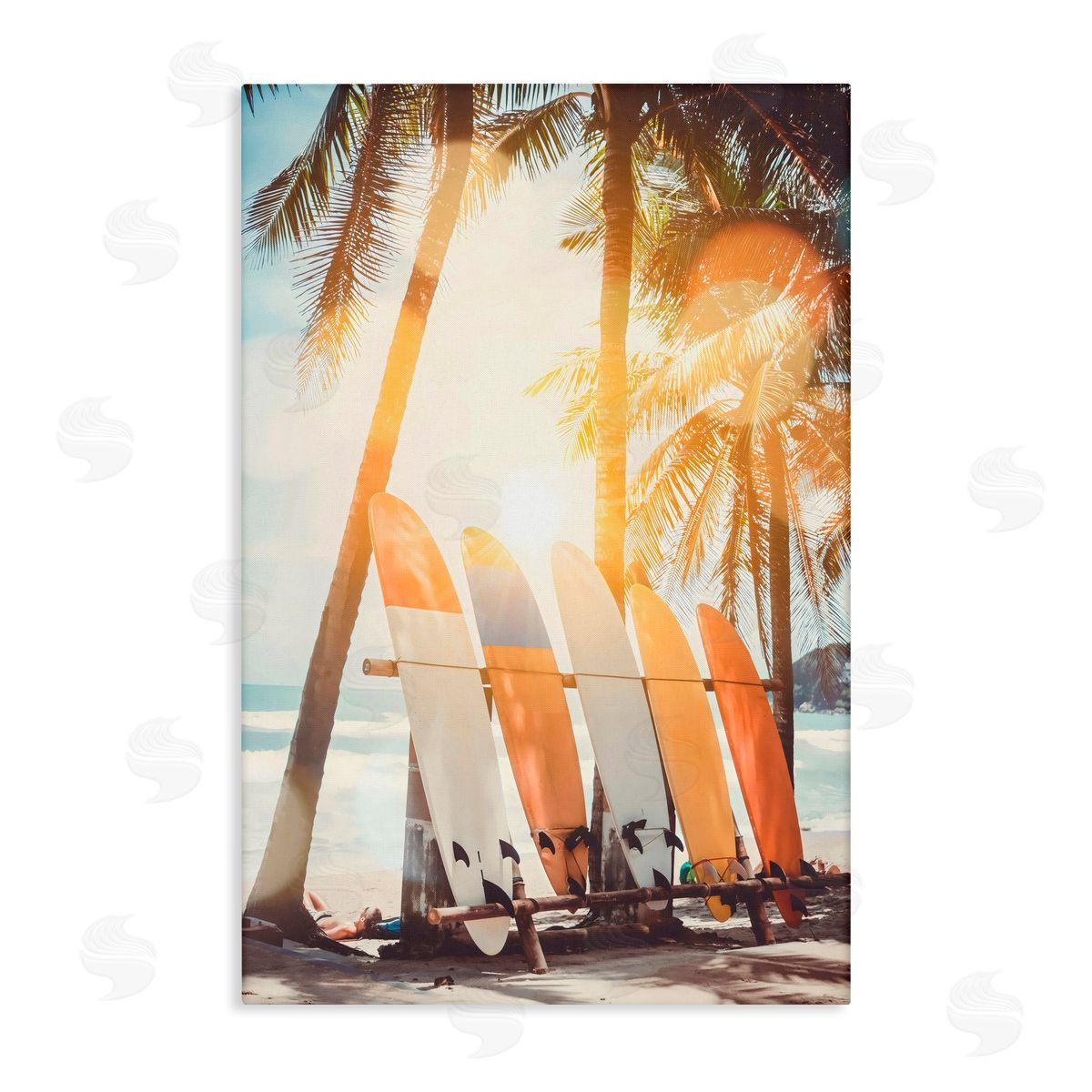 LSR Design Studio Glowing Bokeh Sunshine Surf Canvas Wall Art Print